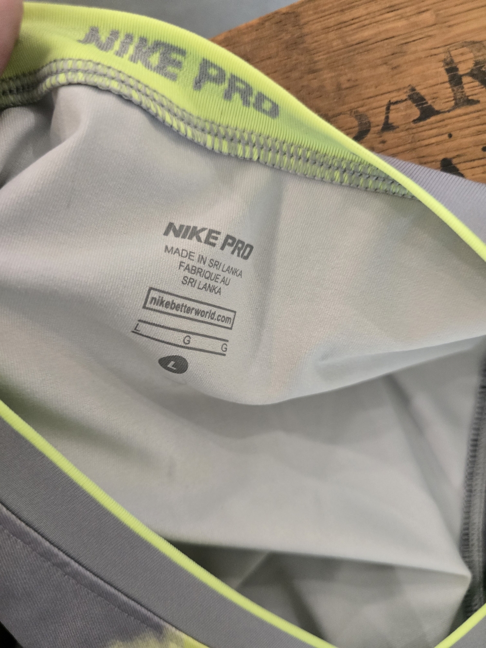Nike Women’s Gray and Neon Yellow V‑Neck Tie‑Dye Tank Top - Picture 3 of 3